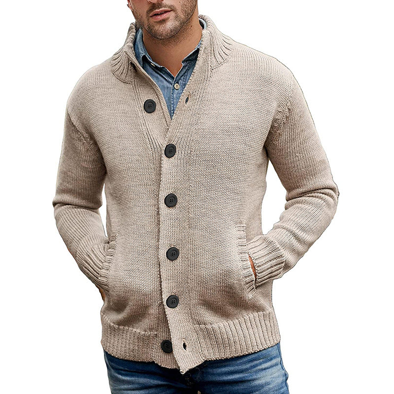 Herren Strickjacke mit großzügigen Taschen und klassischem Knopfverschluss R&B