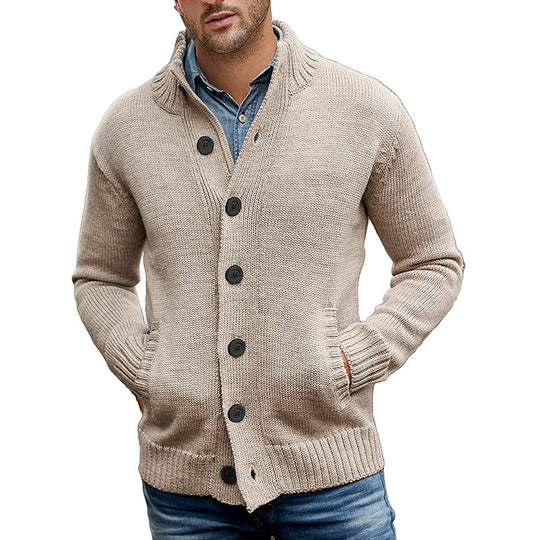 Herren Strickjacke mit modernem Design und praktischen Taschen R&B