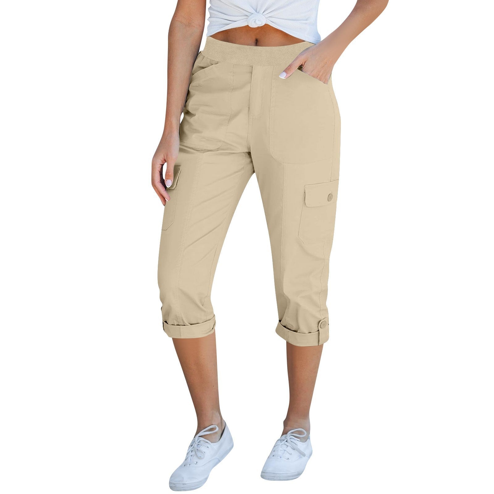 Damen Cargo-Hosen mit elastischem Bund und praktischen Taschen R&B