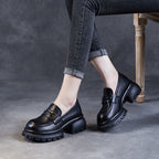 Damen Elegante und moderne Loafers mit robustem Plateau-Heel