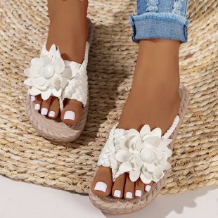 Damen Bunte Zehentrenner-Sandalen mit floralem Design R&B