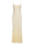 Damen Figurbetontes Maxikleid mit Spaghettiträgern und elegantem Drapierungsdesign R&B