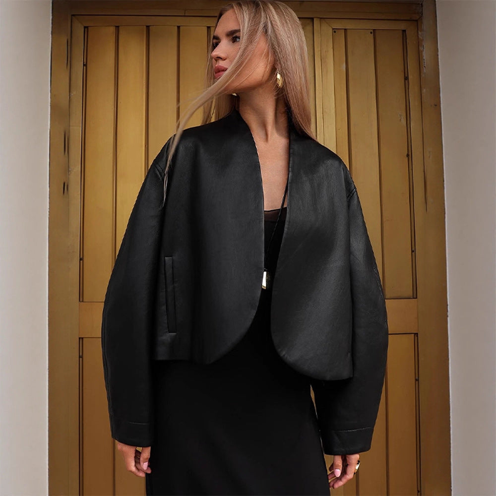 Damen moderne cropped Jacke mit oversized Schnitt R&B