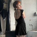 Damen Kurzarmkleid mit asymmetrischem Schnitt R&B
