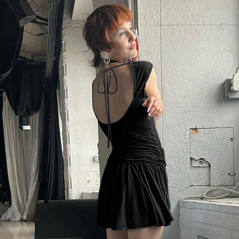 Damen Kurzarmkleid mit asymmetrischem Schnitt R&B