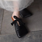 Damen modische Mules mit dekorativem Schnürdesign R&B