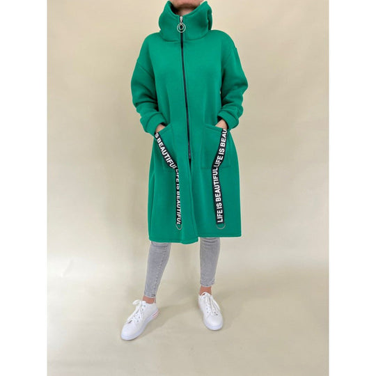 R&B | Taschen Design Hoher Kragen Lange Kapuzen Sweatshirtjacke