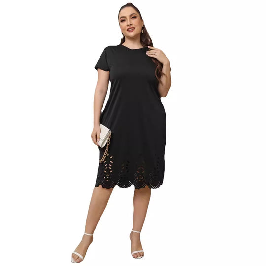 Damen elegantes Cut-Out Sommerkleid R&B