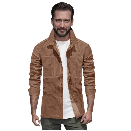 Herren lässige Utility-Jacke mit praktischen Taschen und stylischem Schnitt R&B
