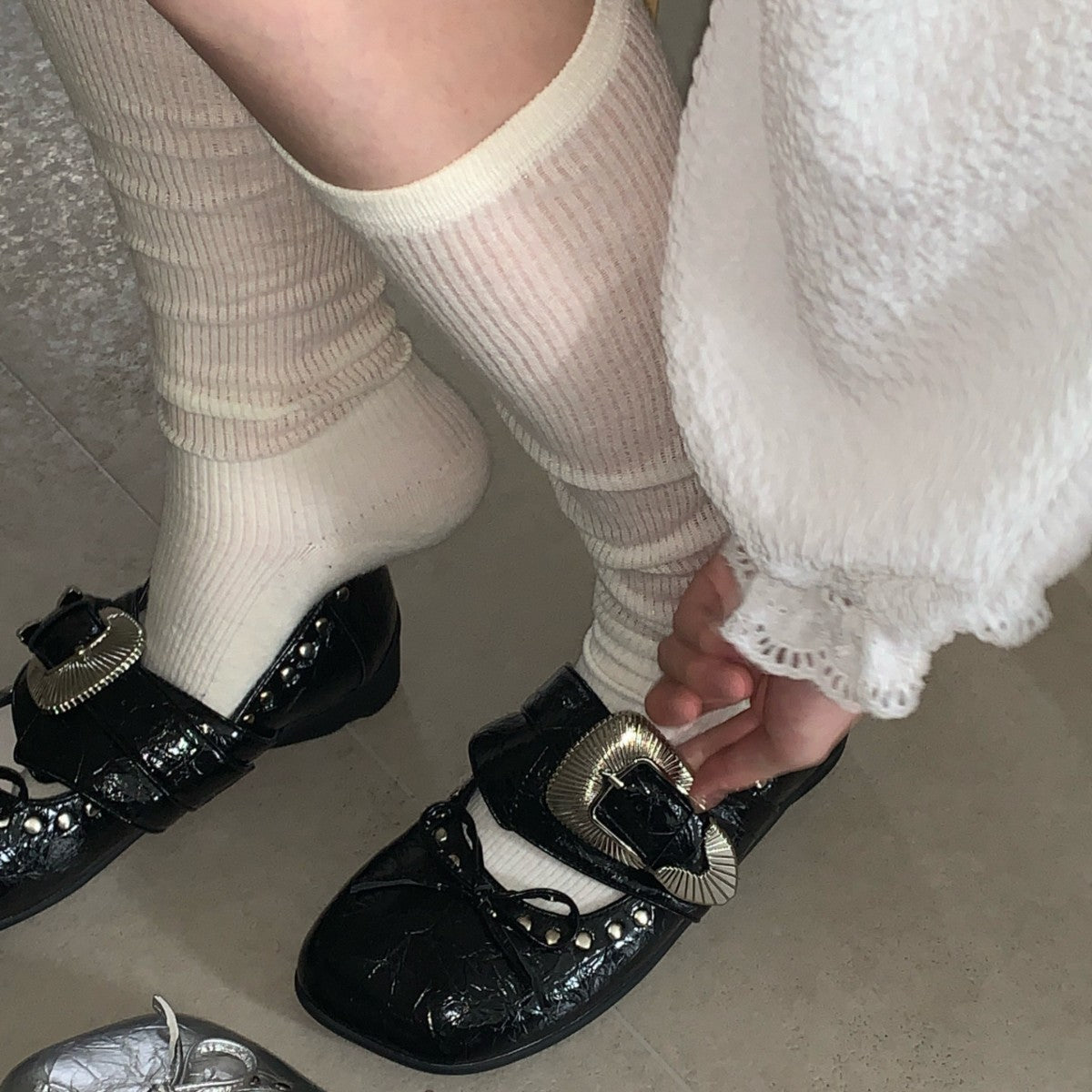 Damen elegante Ballerinas mit hochwertiger Schnalle R&B