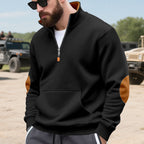 Herren sportlicher Pullover mit halbem Reißverschluss und praktischem Kängurutasche R&B