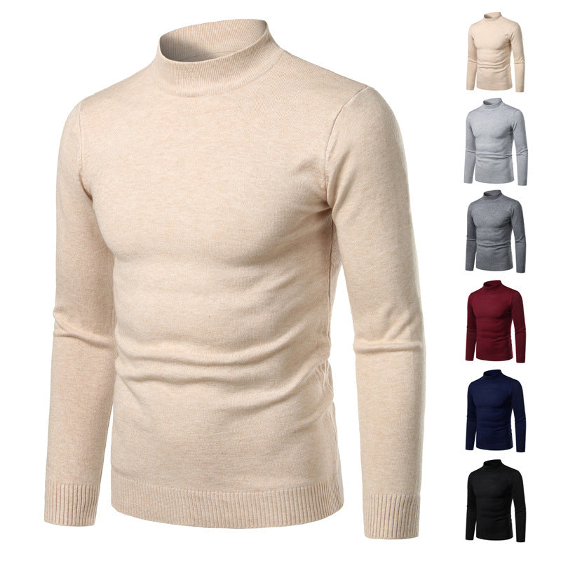 Herren warme Rollkragenpullover aus feinem Strickmaterial R&B