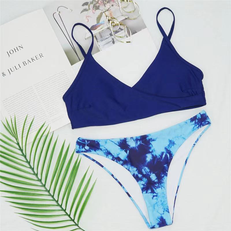 Damen Sportlicher Bikinis mit Kombination aus Wickel-Design R&B
