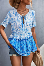 Damen Bluse mit leichtem A-Linien-Schnitt und verspieltem Banddetail R&B