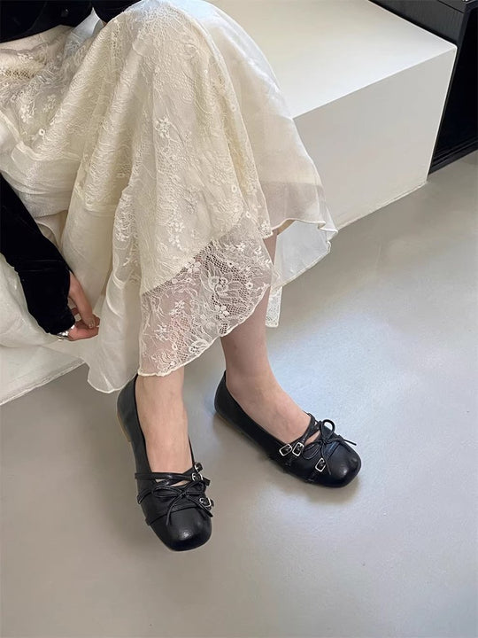 Damen elegante Ballerinas mit modischen Riemchen und komfortabler Sohle R&B
