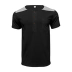 Herren Kurzarm-Henley-Shirt mit strukturiertem Design und praktischen Knöpfen R&B