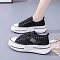 Damen Plattform Sneakers mit modischer Textil-Oberfläche und bequemer Dämpfung R&B