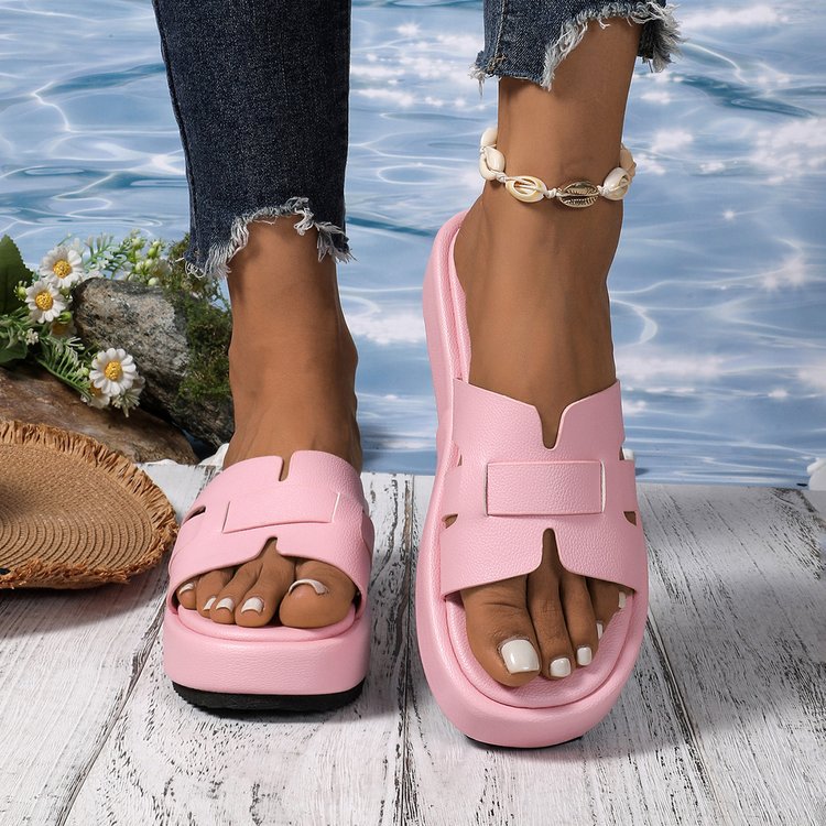 Damen Komfortable Falt-Sandalen mit breitem Riemen und ergonomischer Sohle R&B