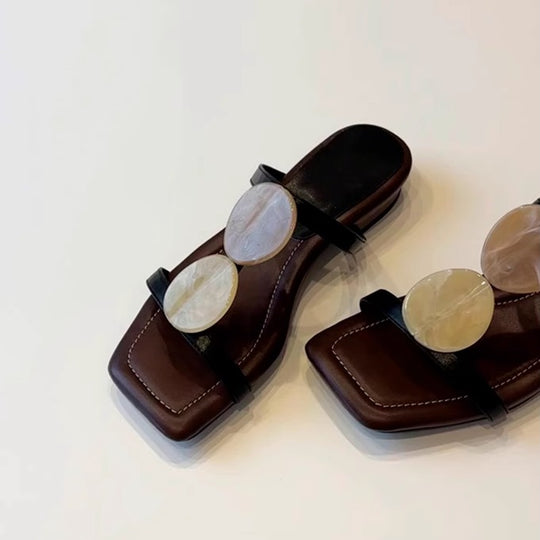 Damen elegante Flip-Flops mit dekorativen Perlenapplikationen R&B