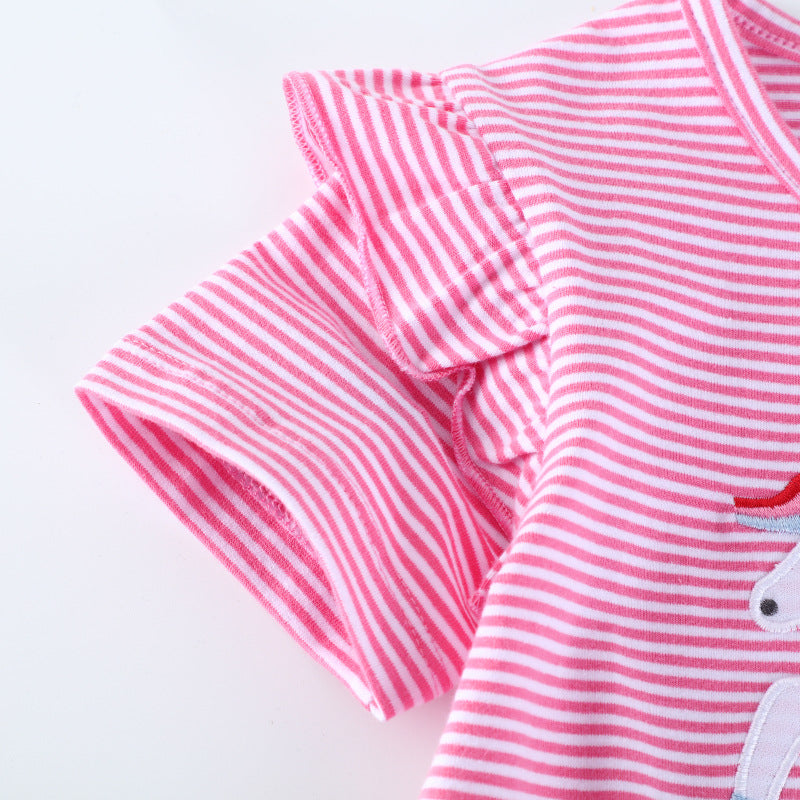 Mädchen T-Shirt mit zauberhaftem Einhorn-Motiv und Rüschendetail R&B