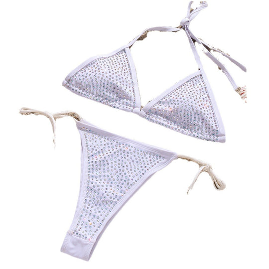 Damen Glitzernder Triangel-Bikini mit Strassdetails R&B