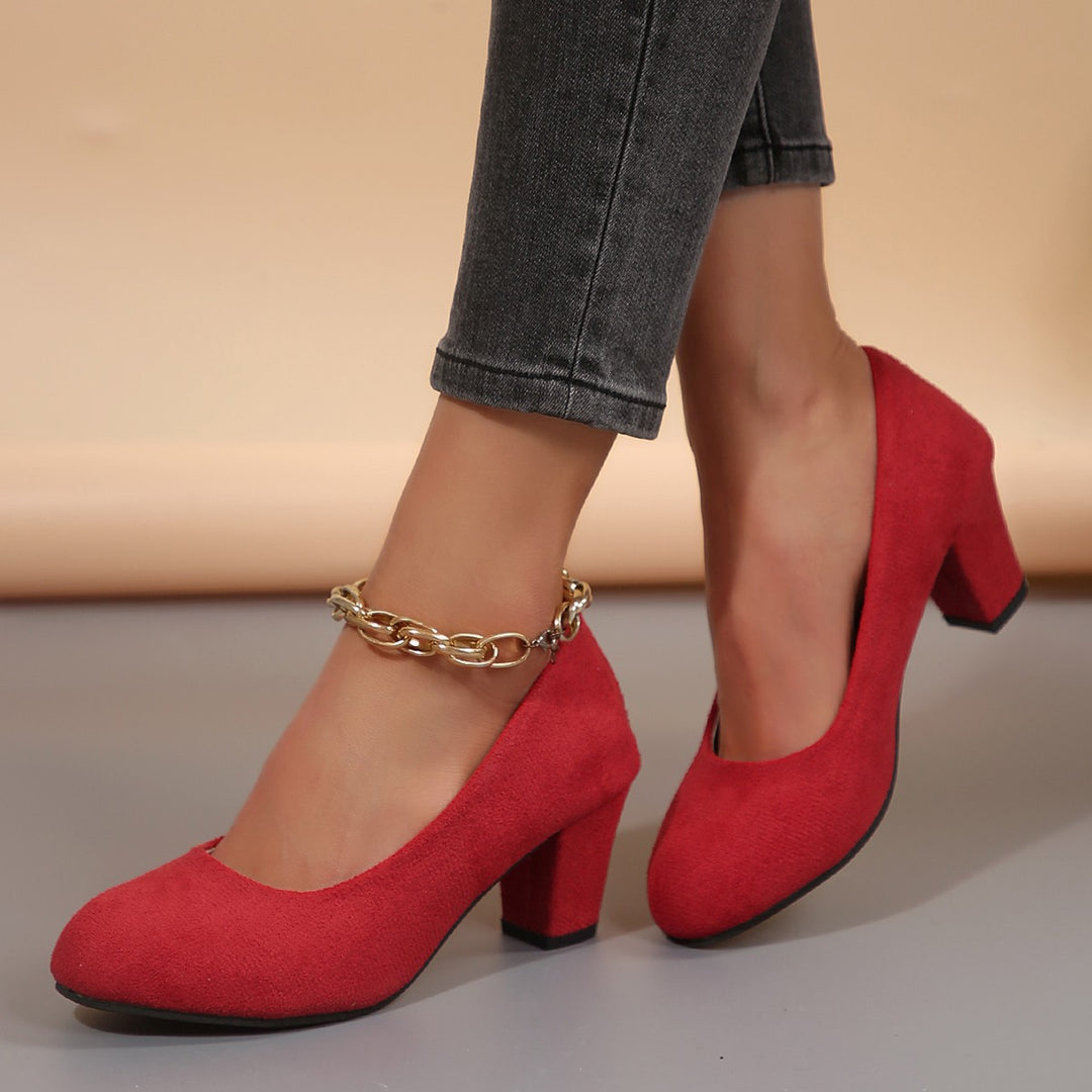 Damen elegante Pumps mit bequemem Blockabsatz R&B