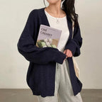 Damen Übergröße Strickjacke mit weit geschnittenen Ärmeln und strukturierter Textur R&B