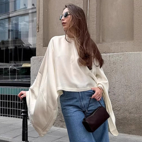 Damen Oversized Sweatshirt mit weitem Schnitt und eleganten Ärmeln R&B