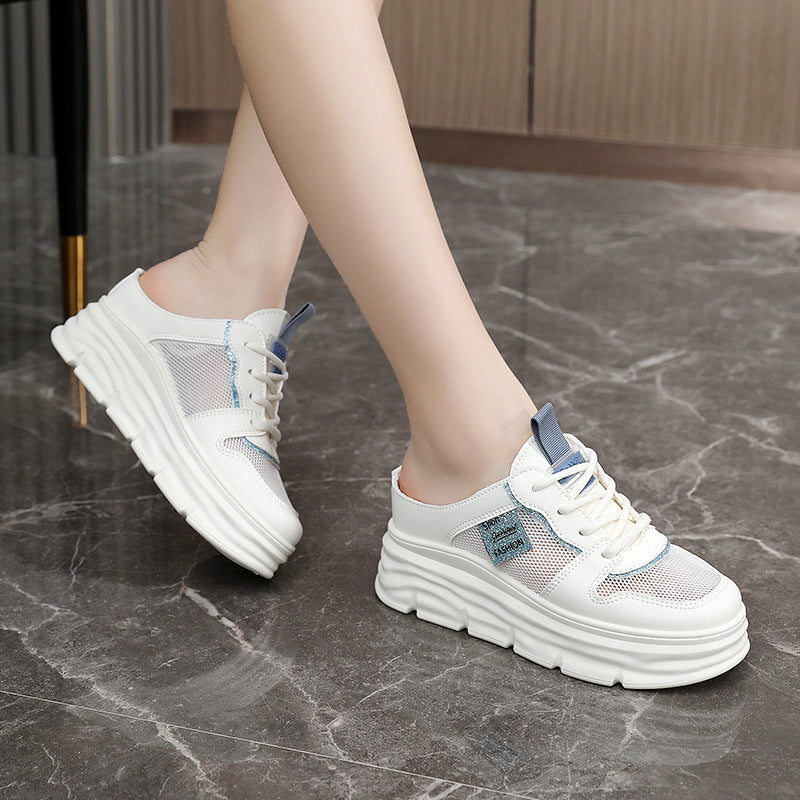 Damen Plattform Sneaker mit atmungsaktivem Mesh-Obermaterial und geräumiger Sohle R&B