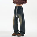 Damen Weite Denim-Hose mit elastischem Bund und regulierbarem Kordelzug