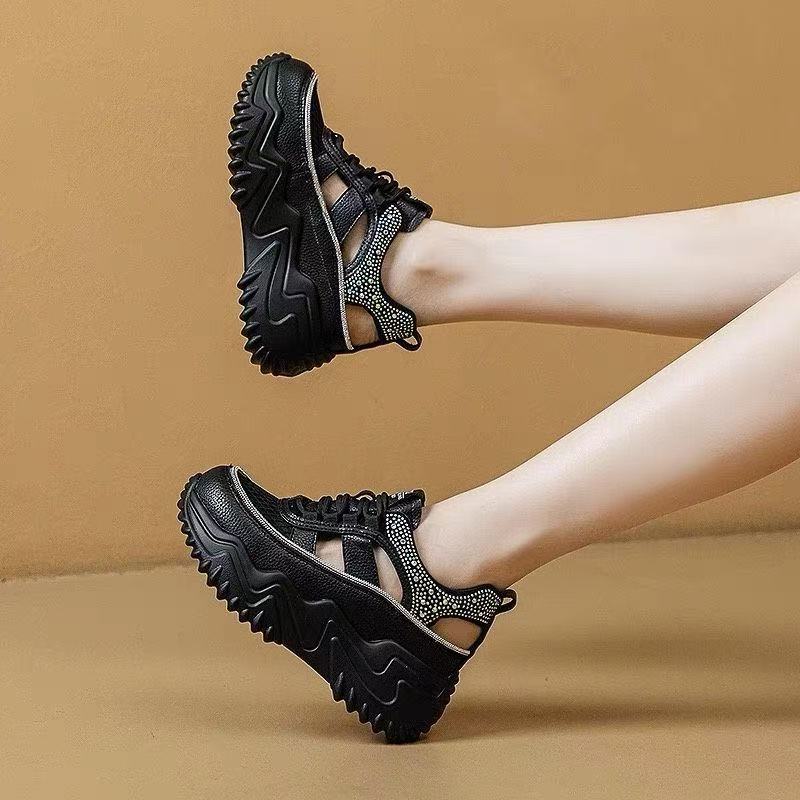 Damen Sportliche Plateau-Sneaker mit atmungsaktivem Mesh und rutschfester Sohle R&B