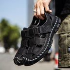 Herren Komfortable Leder-Sandalen mit atmungsaktivem Design und verstellbarem Riemensystem R&B