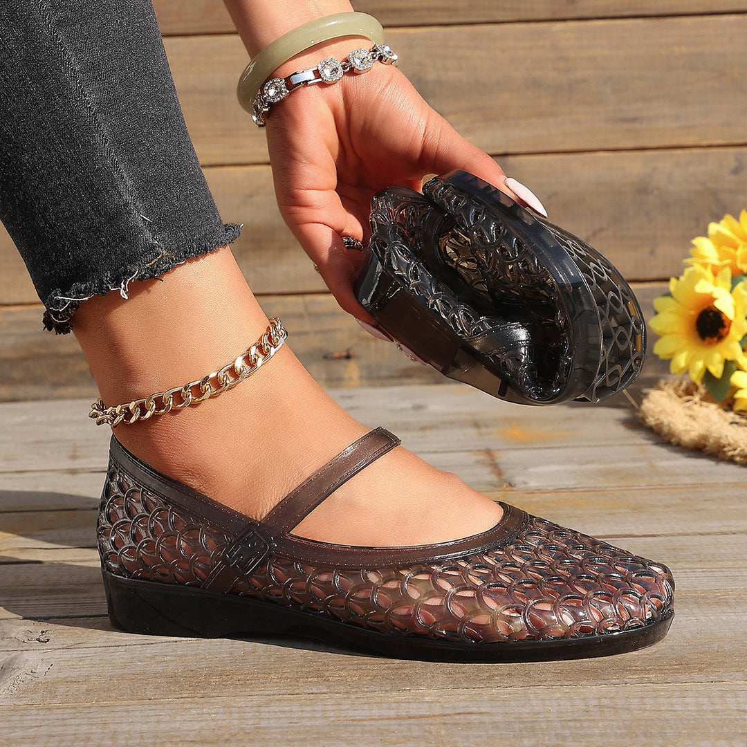 Damen Bequeme und atmungsaktive Ballerinas mit flexiblem Riemen R&B