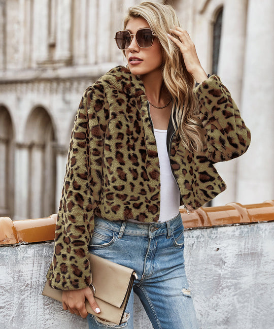 Damen Kuscheljacke im Leopardenmuster R&B