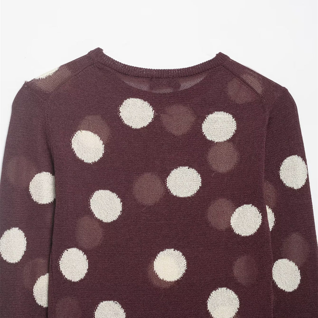 Damen Langarmshirt mit modernem Punkdesign und hochwertiger Baumwolle R&B