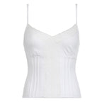 Damen Spaghetti-Trägertop mit romantischem Spitzenbesatz und taillierter Silhouette R&B