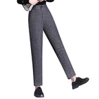 Damen elegante Hochbund Stoffhose