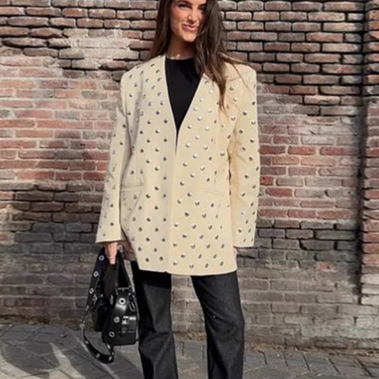 Damen Oversized Blazer mit luxuriösen Applikationen R&B