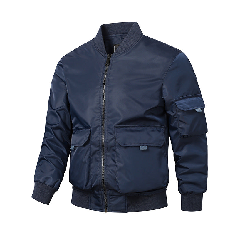 Herren sportliche Bomberjacke mit praktischen Taschen und elastischen Bündchen R&B