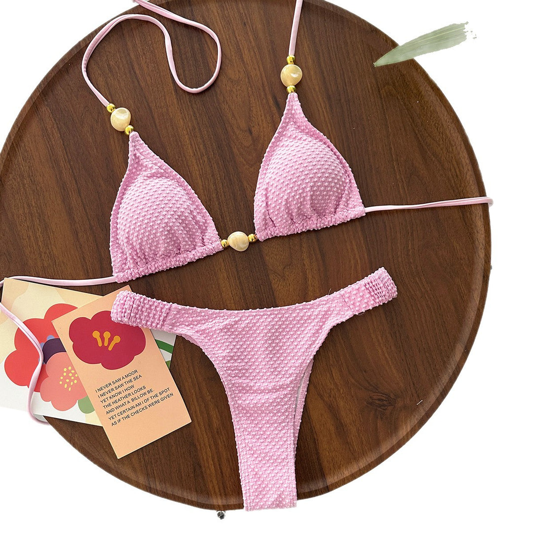 Damen Triangel-Bikini mit geflochtenem Muster R&B