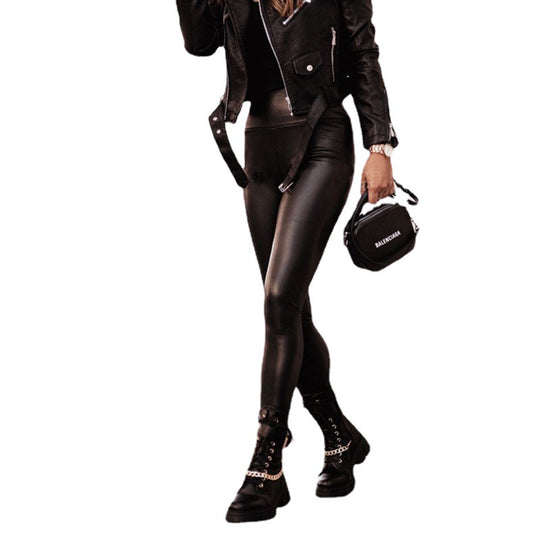 Damen Hochwertige Leggings im edlen look mit hohem Bund R&B
