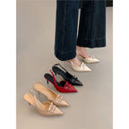 Damen elegante Slingback-Pumps mit Schleifenverzierung R&B