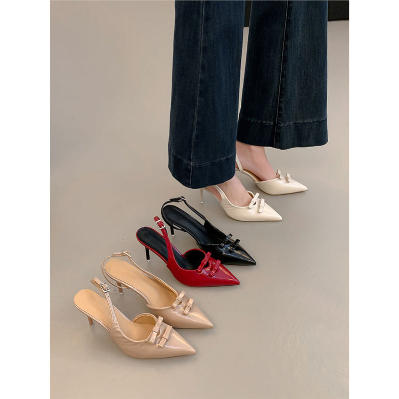 Damen elegante Slingback-Pumps mit Schleifenverzierung R&B