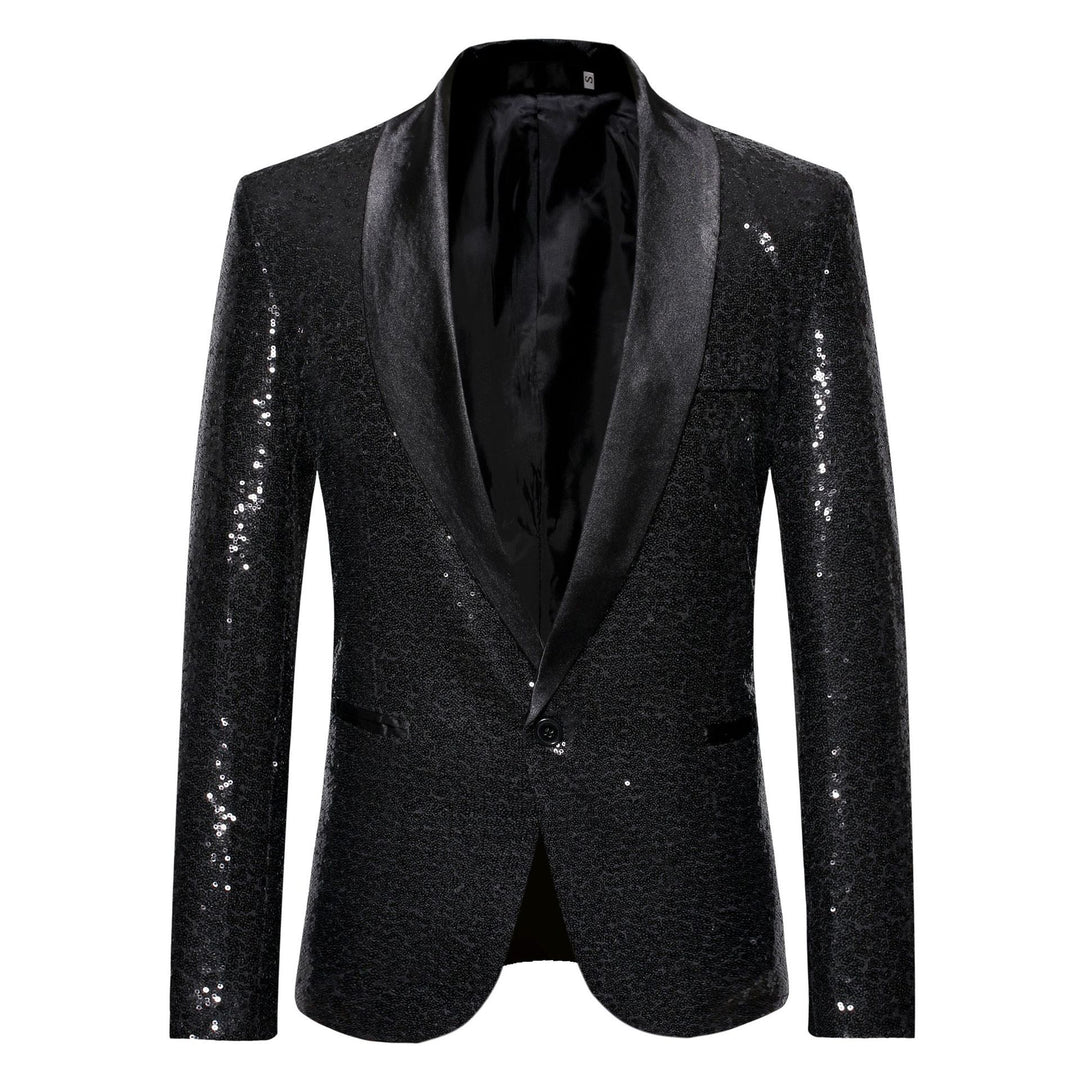 Herren eleganter Pailletten Blazer im modernen Schnitt R&B