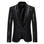 Herren eleganter Pailletten Blazer im modernen Schnitt R&B