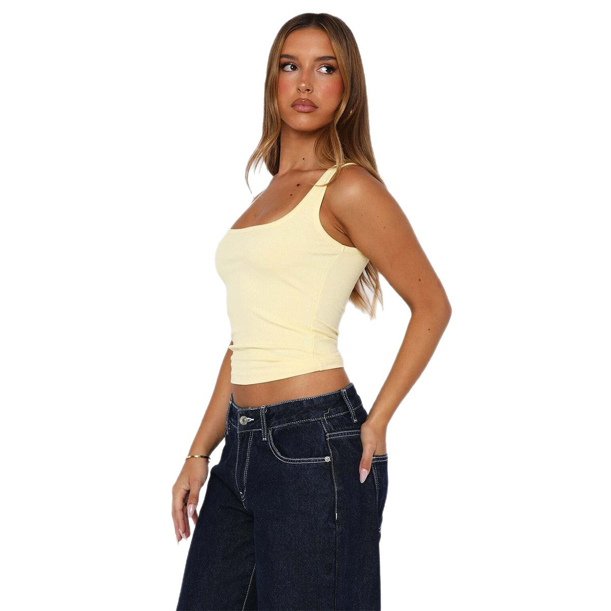 Damen Tanktop mit schmalen Trägern und elegantem Ausschnitt R&B