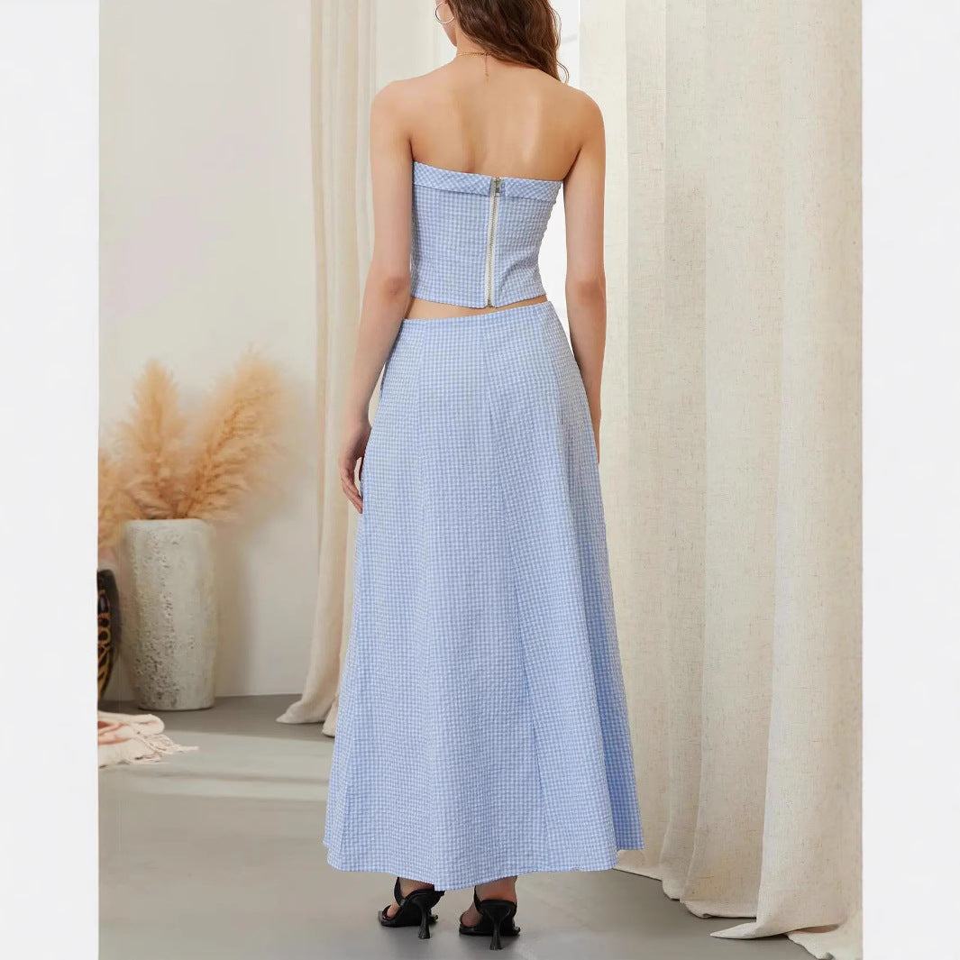 Damen Maxikleid im karierten Design R&B