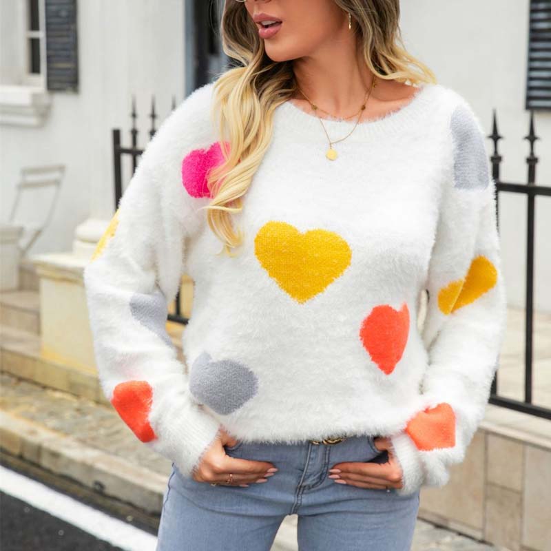 R&B | Strickpullover Mit Süßem Herzmuster