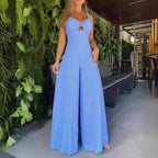 Damen Luftiger Jumpsuit mit schickem Schlitz und Stilvollen Träger R&B