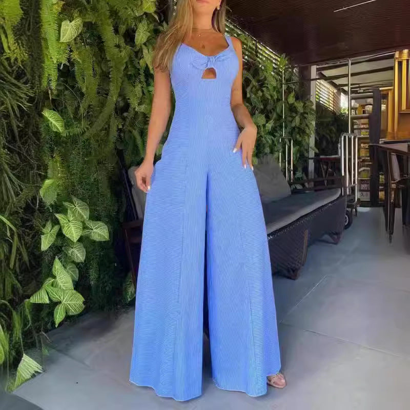 Damen Luftiger Jumpsuit mit schickem Schlitz und Stilvollen Träger R&B